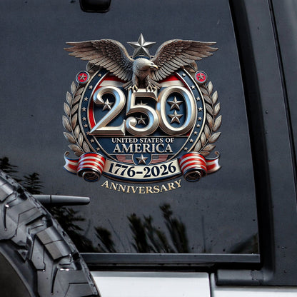 🔥 LIMITED TIME OFFER - USA Eagle Flag 250th Anniversary High Quality UV DTF 3D Decal