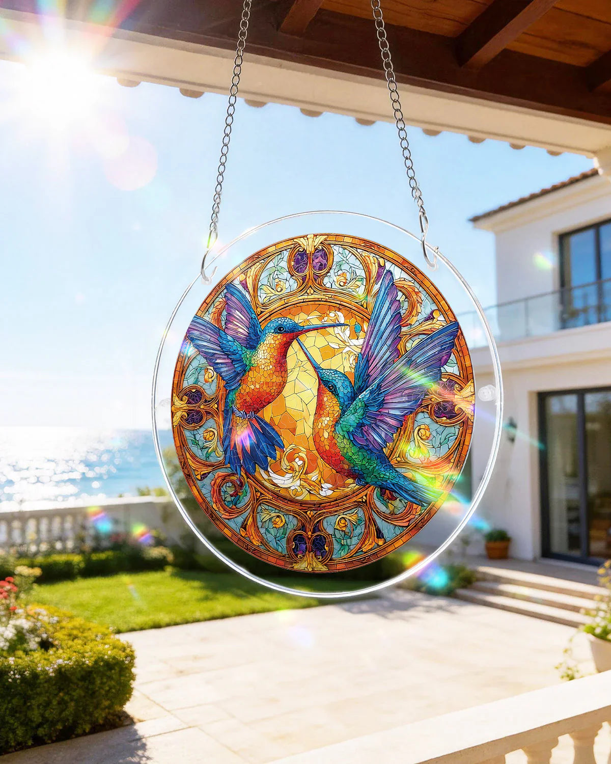 Twin Wings of Radiance Light Puzzle Suncatcher