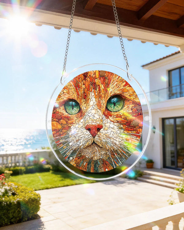 Stone Cat Light Puzzle Suncatcher