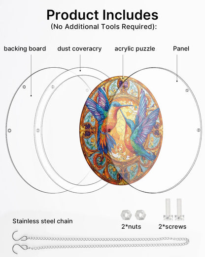 Twin Wings of Radiance Light Puzzle Suncatcher