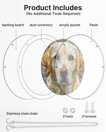 Stone Dog Light Puzzle Suncatcher
