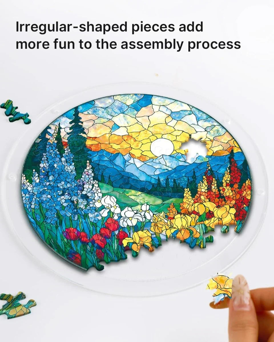 Dawn Blossom Sea Light Puzzle Suncatcher