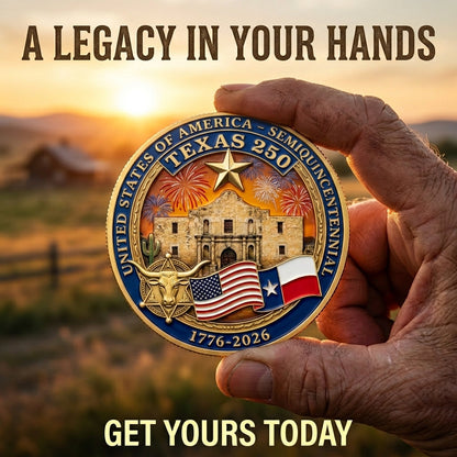 United States 250th Anniversary Coin - Texas,1776-2026, Patriotic Gift