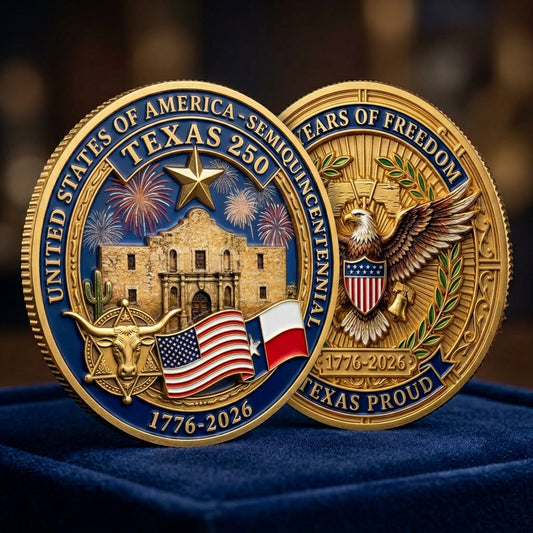 United States 250th Anniversary Coin - Texas,1776-2026, Patriotic Gift