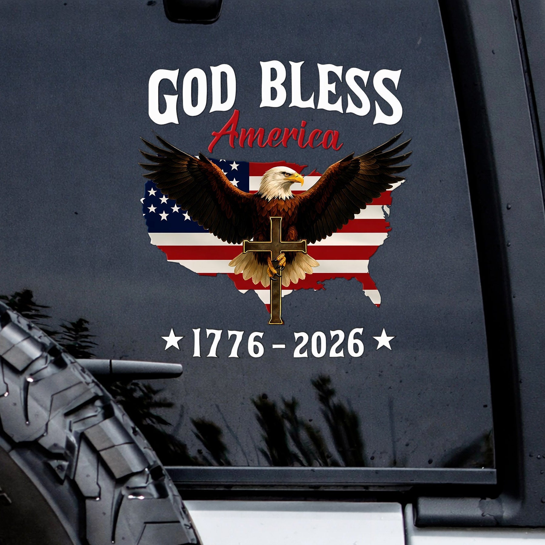 🔥 LIMITED TIME OFFER - USA Eagle Flag 250th Anniversary High Quality UV DTF 3D Decal