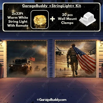 Forged In Freedom | Patriotic Veterans Garage Door Cover