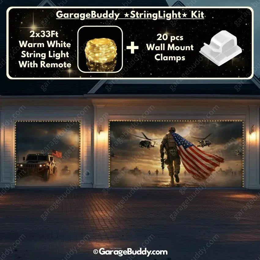 Forged In Freedom | Patriotic Veterans Garage Door Cover