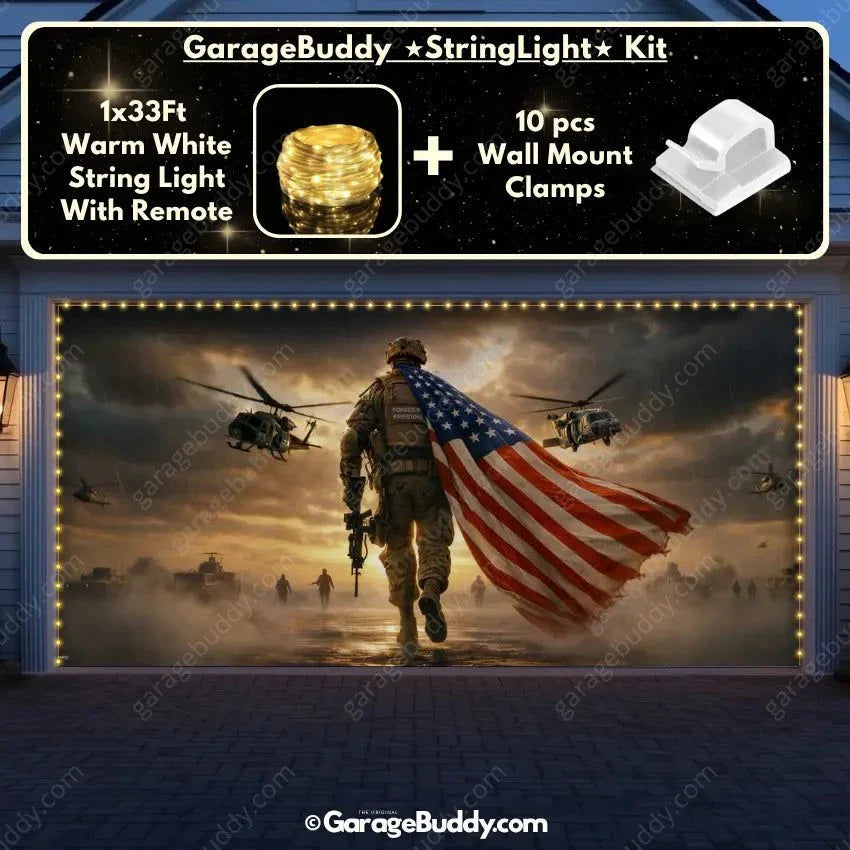 Forged In Freedom | Patriotic Veterans Garage Door Cover