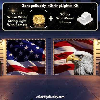 American Bald Eagle & US Flag | Patriotic Garage Door Cover
