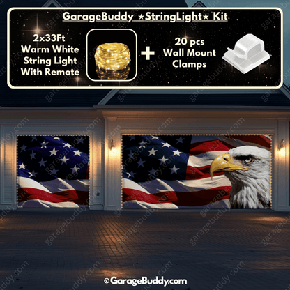 American Bald Eagle & US Flag | Patriotic Garage Door Cover
