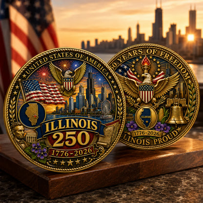 All State Proud 250th Anniversary Gold Coin – Patriotic Gift for Americans