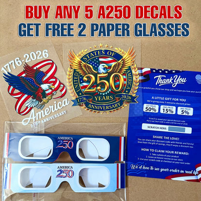 🔥 LIMITED TIME OFFER - USA Eagle Flag 250th Anniversary High Quality UV DTF 3D Decal