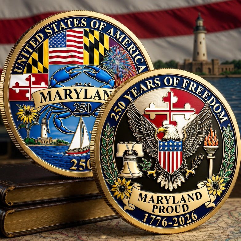 All State Proud 250th Anniversary Gold Coin – Patriotic Gift for Americans