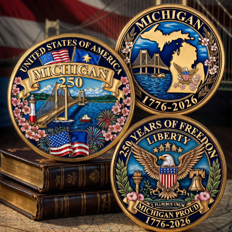 All State Proud 250th Anniversary Gold Coin – Patriotic Gift for Americans
