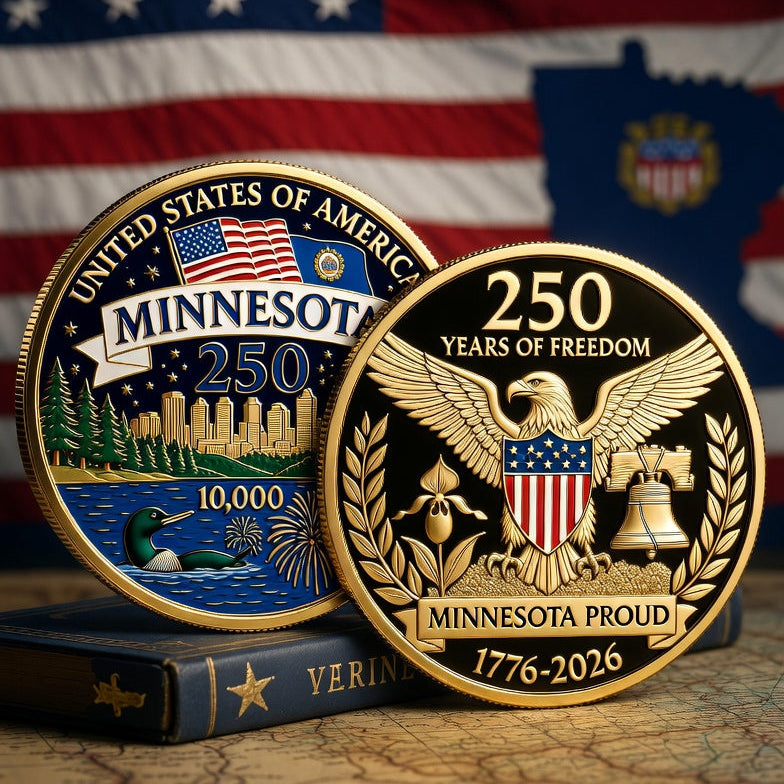 All State Proud 250th Anniversary Gold Coin – Patriotic Gift for Americans