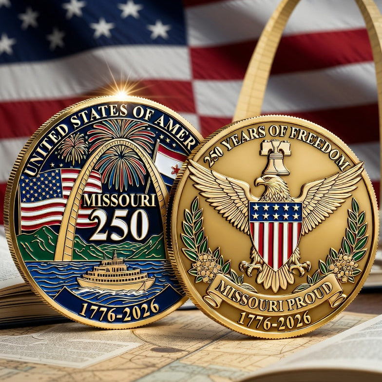 All State Proud 250th Anniversary Gold Coin – Patriotic Gift for Americans