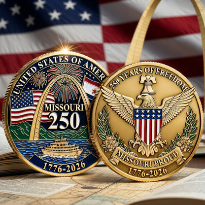 All State Proud 250th Anniversary Gold Coin – Patriotic Gift for Americans