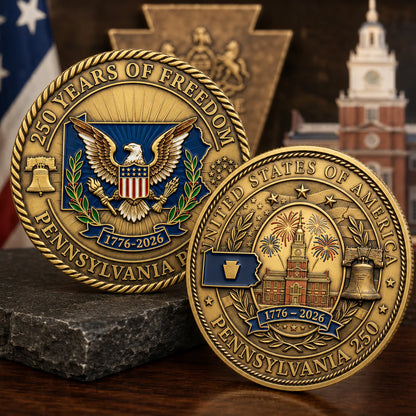 All State Proud 250th Anniversary Gold Coin – Patriotic Gift for Americans