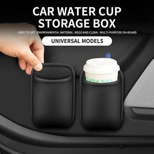Ixorvin Leather Cup Organizer For Car