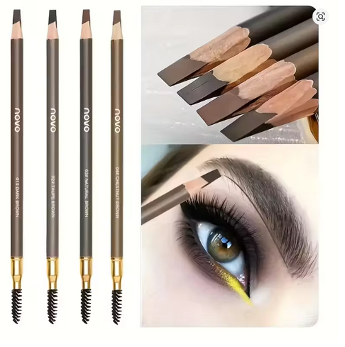 4 Pack Waterproof Eyebrow Pencils - Soft Pencil + Brush