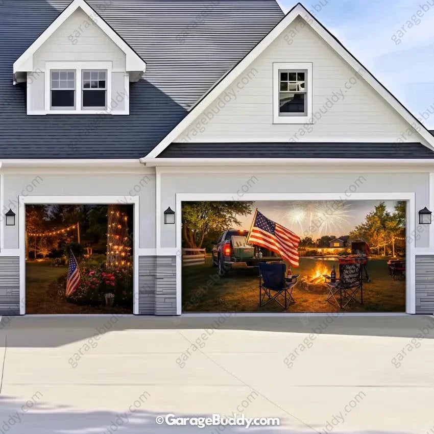 Stars Stripes & Summer Nights | Patriotic Garage Door Cover