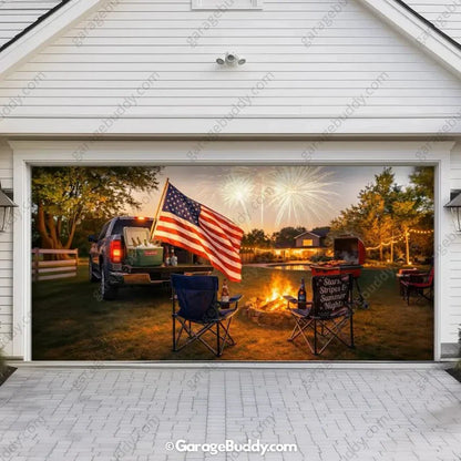 Stars Stripes & Summer Nights | Patriotic Garage Door Cover
