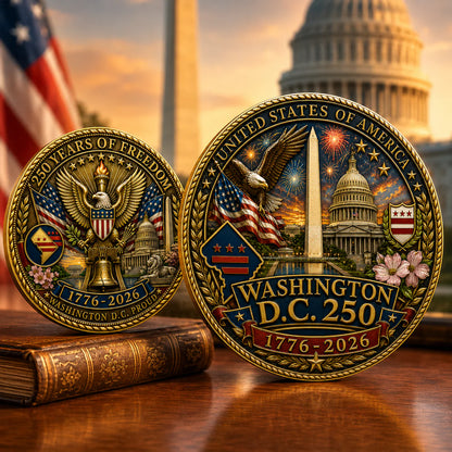 All State Proud 250th Anniversary Gold Coin – Patriotic Gift for Americans
