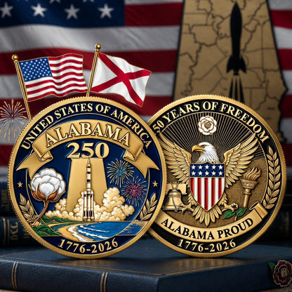 All State Proud 250th Anniversary Gold Coin – Patriotic Gift for Americans