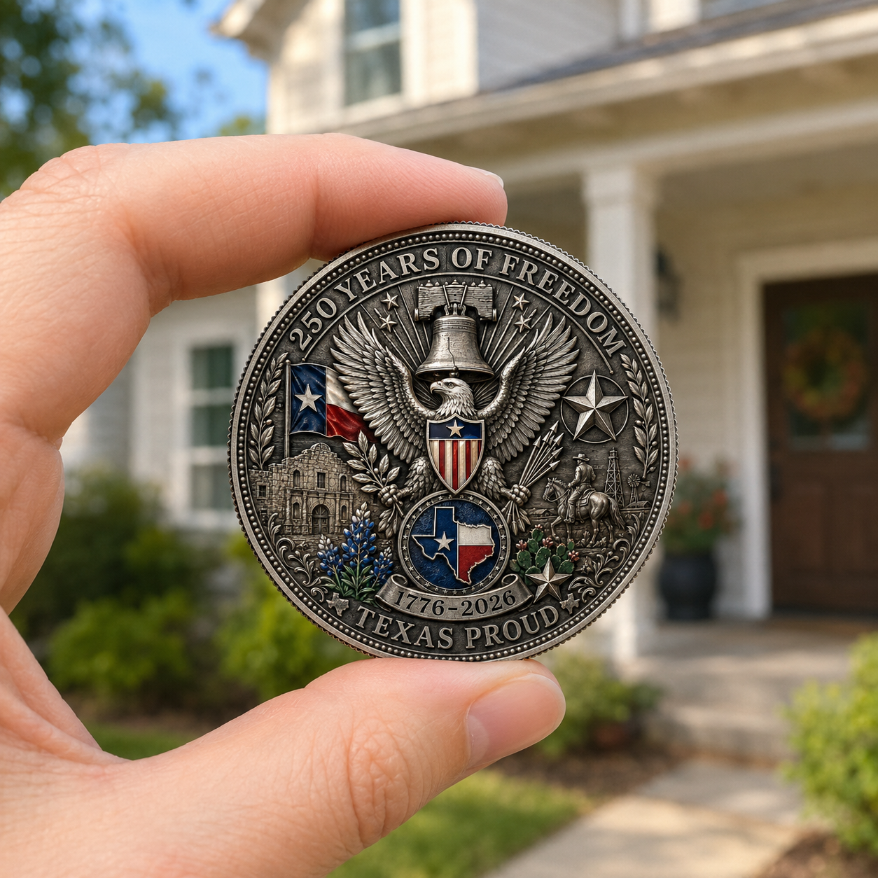 Texas Proud 250th Anniversary Silver Coin – America 1776–2026 Patriotic Gift for Texans