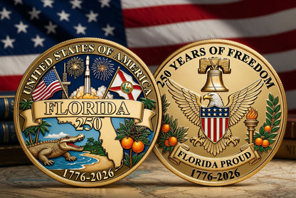 All State Proud 250th Anniversary Gold Coin – Patriotic Gift for Americans