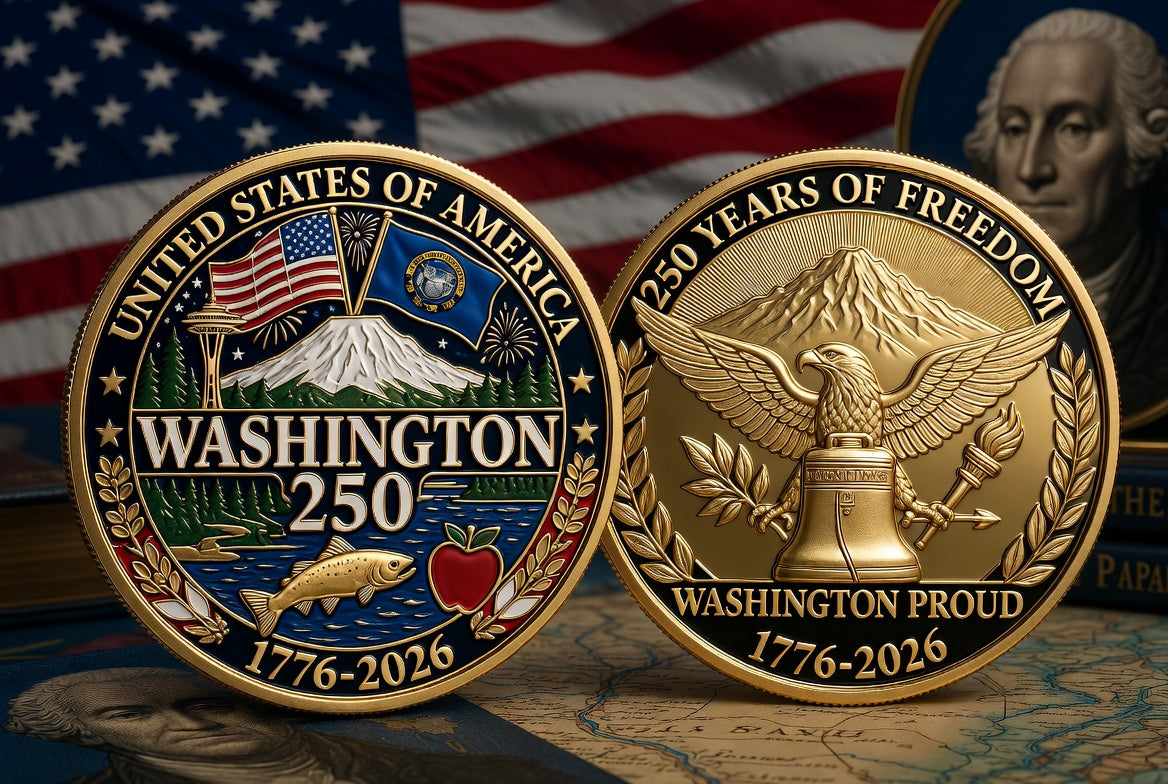 All State Proud 250th Anniversary Gold Coin – Patriotic Gift for Americans