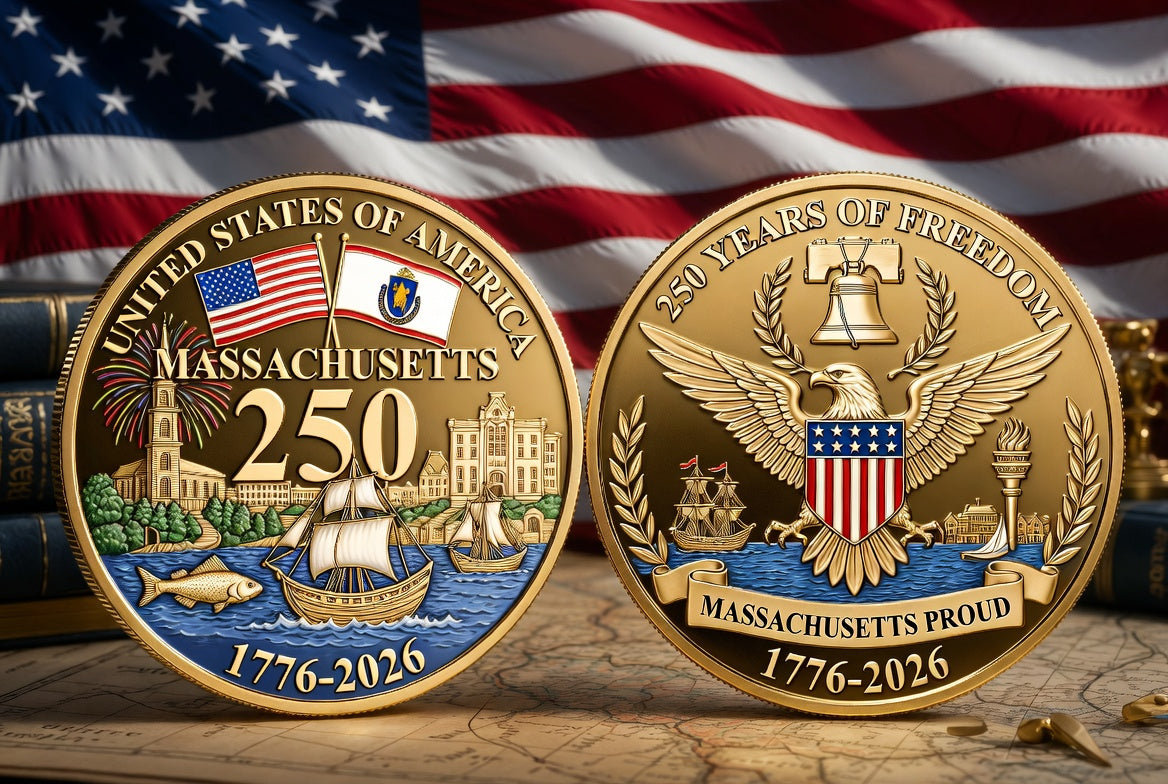 All State Proud 250th Anniversary Gold Coin – Patriotic Gift for Americans