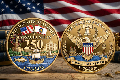 All State Proud 250th Anniversary Gold Coin – Patriotic Gift for Americans