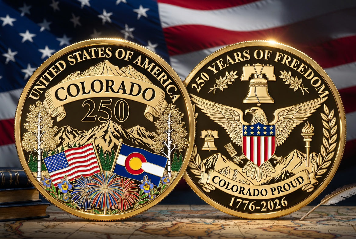 All State Proud 250th Anniversary Gold Coin – Patriotic Gift for Americans