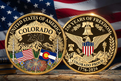 All State Proud 250th Anniversary Gold Coin – Patriotic Gift for Americans