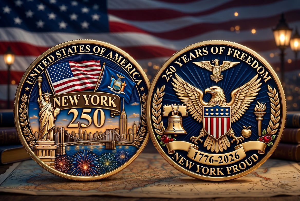 All State Proud 250th Anniversary Gold Coin – Patriotic Gift for Americans