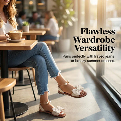 Women’s Bow Accent Slingback Flat Sandals